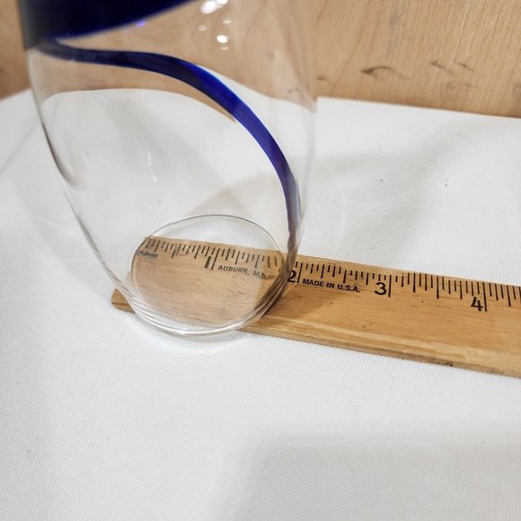 Pier 1 Cobalt Blue Swirline Glass Champagne Flute 10.25" - Picture 11 of 11